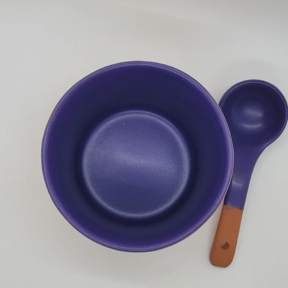 Taco Bell 1998 Kitchen Originals Terracotta Salsa Bowl and Ladle Set